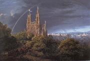 Karl friedrich schinkel Medieval City on a River oil painting artist